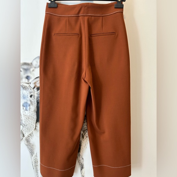 Judith & Charles cognac brown high waisted wool cropped pant size 2 - Picture 3 of 3